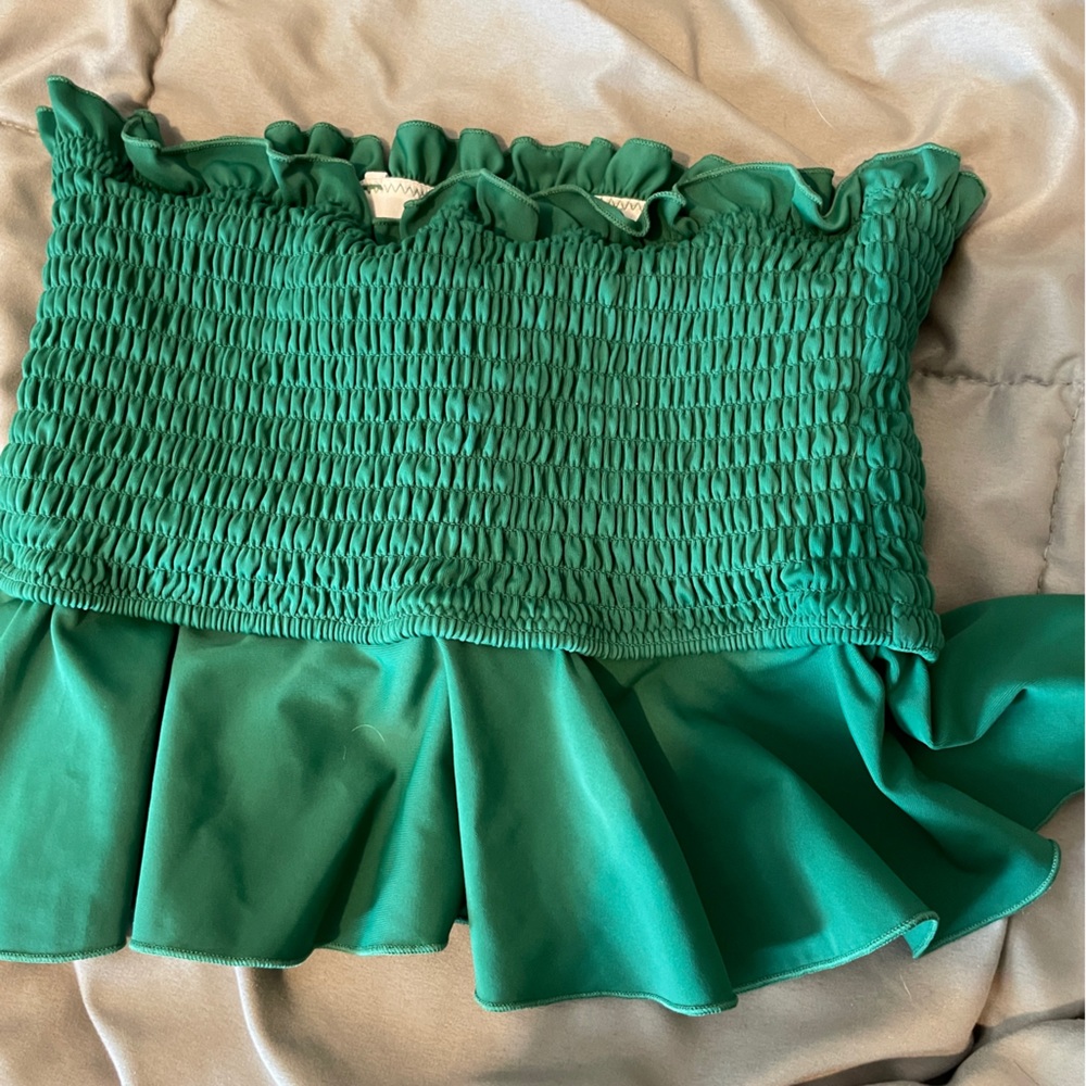 Green bathing suit top